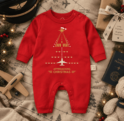 Tutina Natalizia Rossa per Neonato – Design Aviation Runway Approach