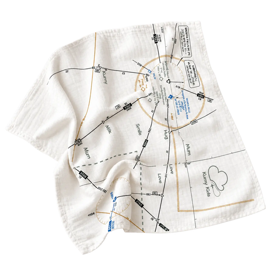 Copertina Mussola Neonato Mappa Aviazione