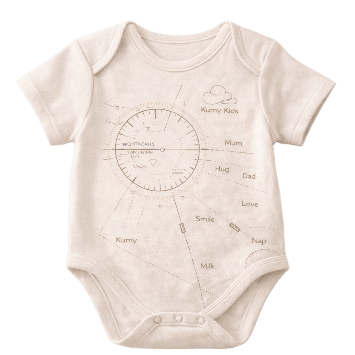 Body Neonato  Design Mappa Aviazione - 100% Cotone Design Italiano 0-24M