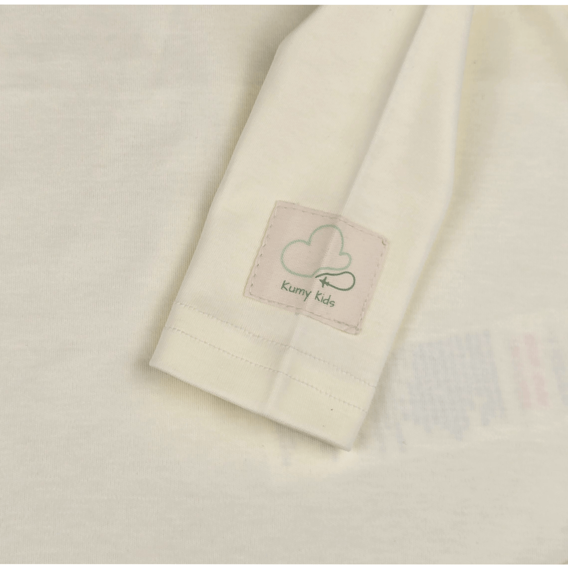Beige aviation baby bodysuit, long sleeve logo print detail