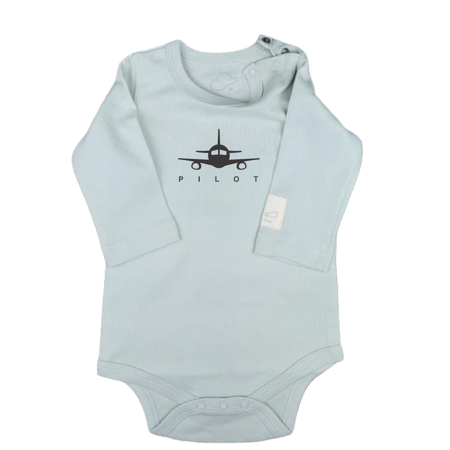 Body Pilota Neonato Manica Lunga - Aviazione 100% Cotone Design Italiano 0-24M