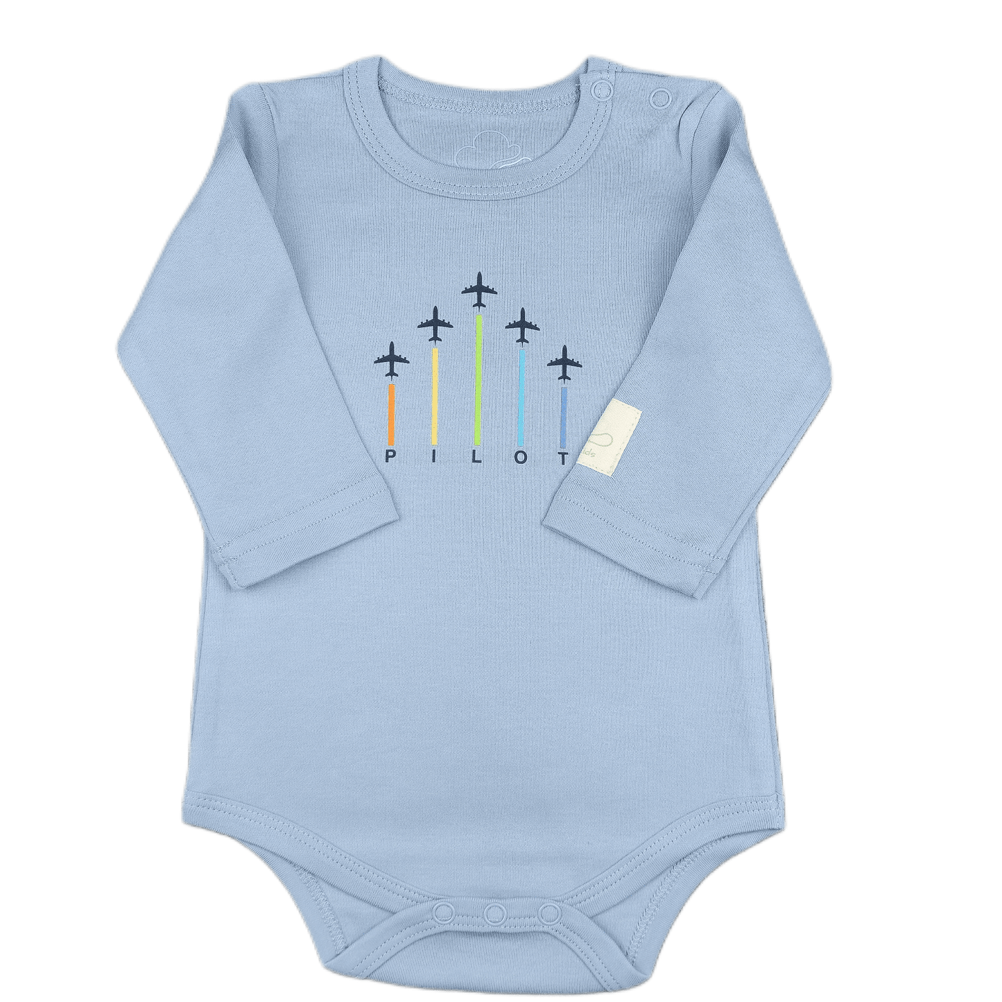 Body Pilota Neonato Manica Lunga Frecce - Aviazione 100% Cotone Design Italiano 0-24M