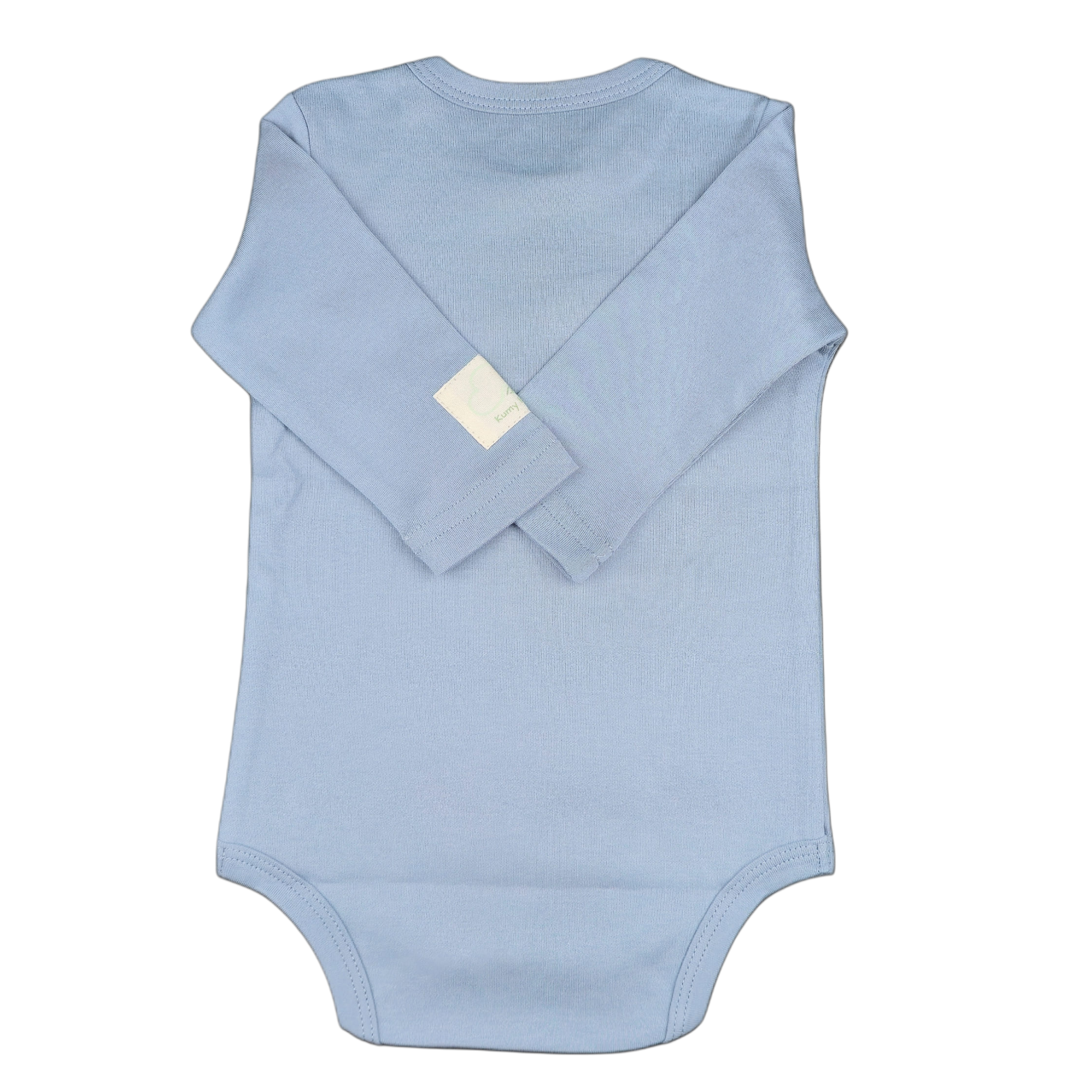 Light blue baby bodysuit with long sleeves  shkjbgback view