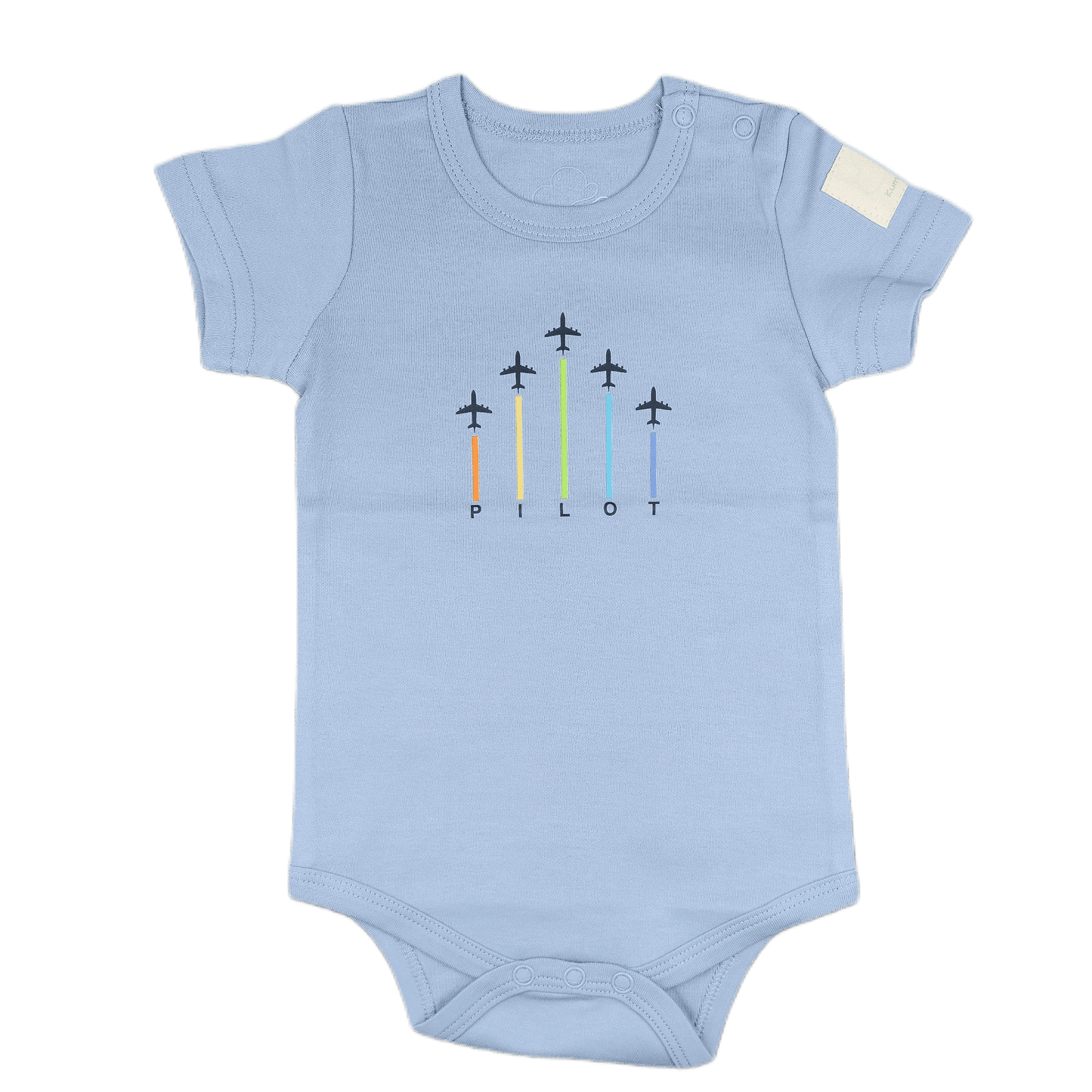 Body Neonato Manica Corta Aviazione - 100% Cotone Design Italiano 0-24M
