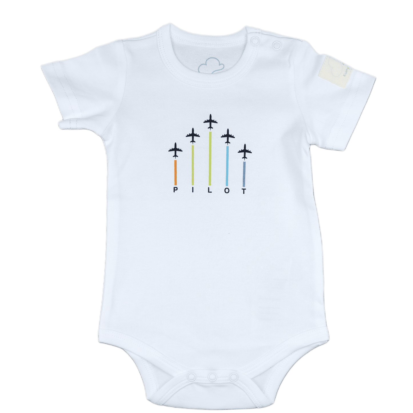 Body Neonato Manica Corta Aviazione - 100% Cotone Design Italiano 0-24M