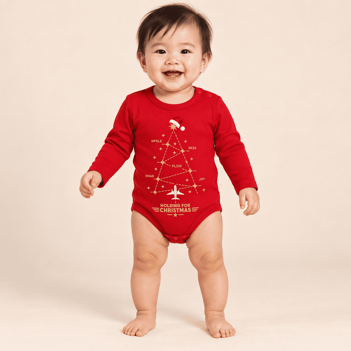 Body Natalizio Rosso per Neonato – Design Aviation Flight Path