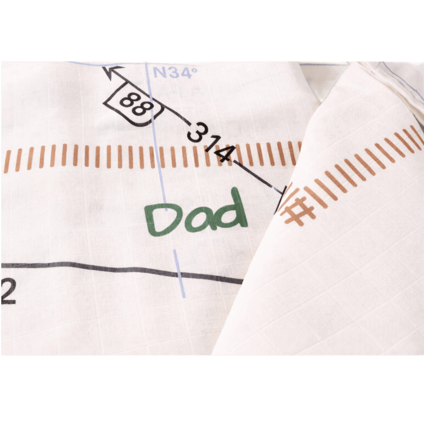Aviation baby muslin blanket, soft cotton print close-up – Kumy Kids