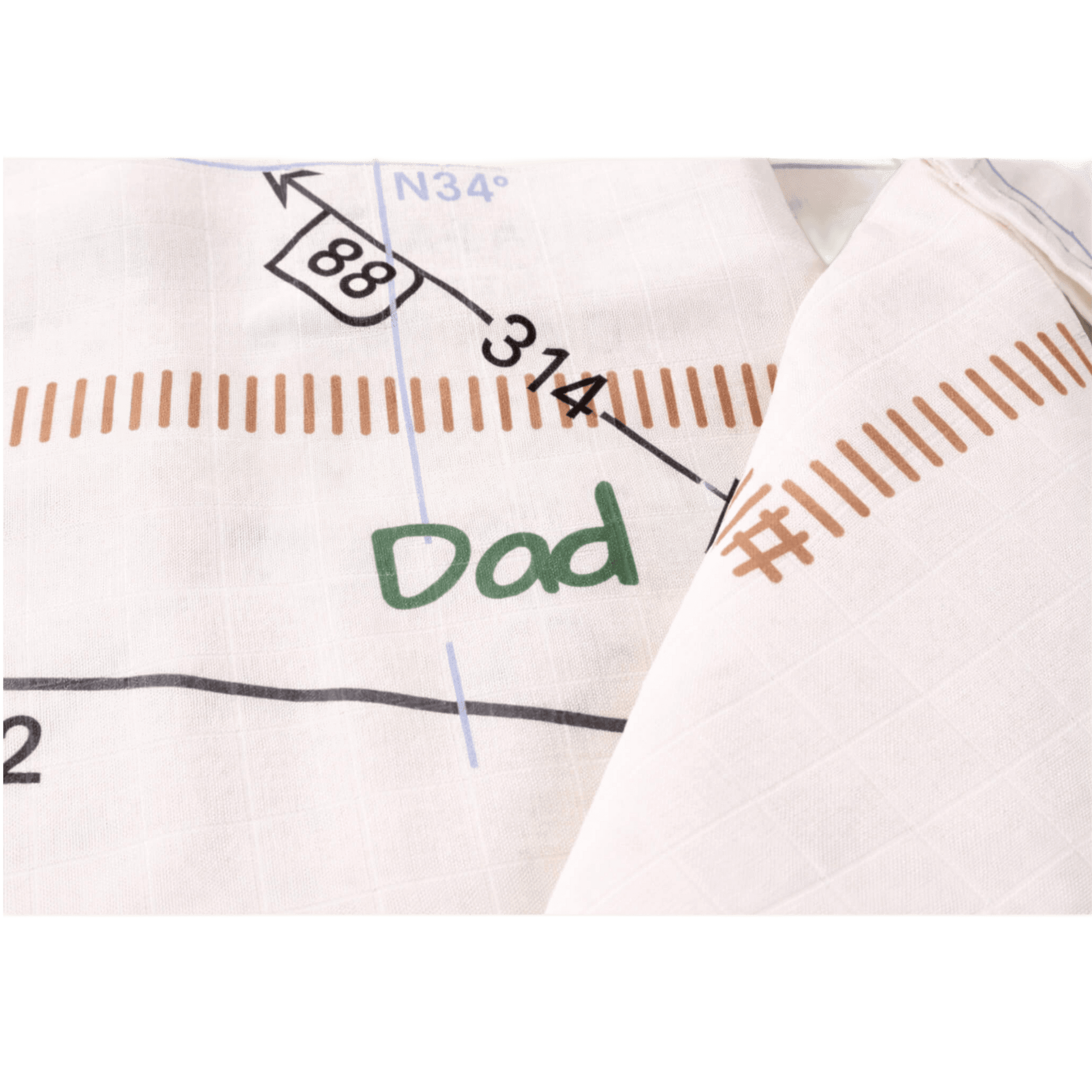 Aviation baby muslin blanket, soft cotton print close-up – Kumy Kids