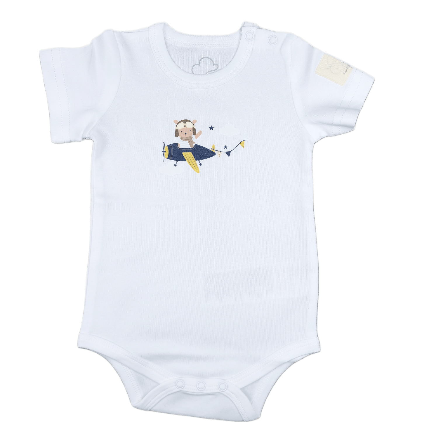 Body Neonato Manica Corta Aviazione - 100% Cotone Design Italiano 0-24M