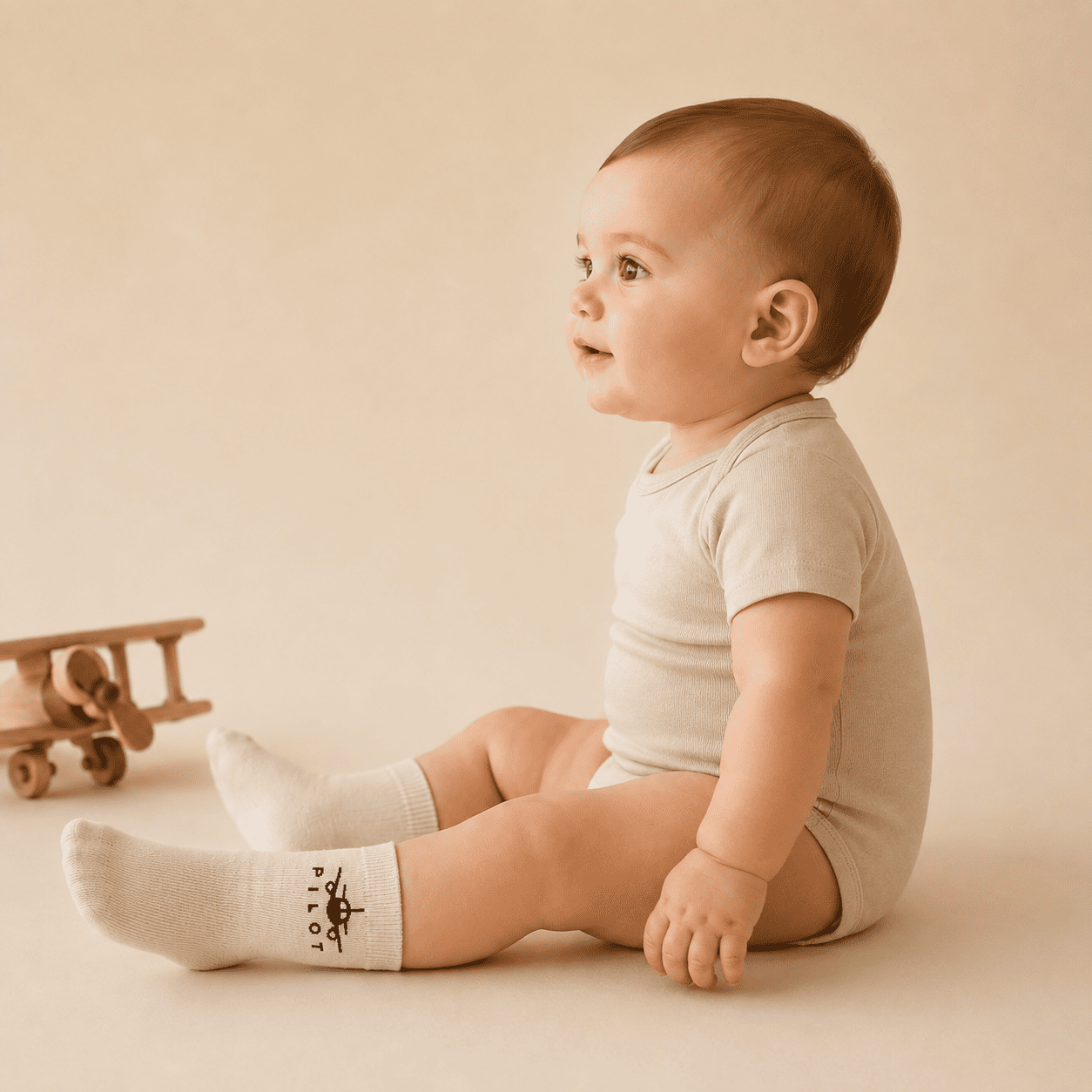 Calzini Cotone Neonato Design Aviazione - Morbidi Elastici Italiano 0-24M