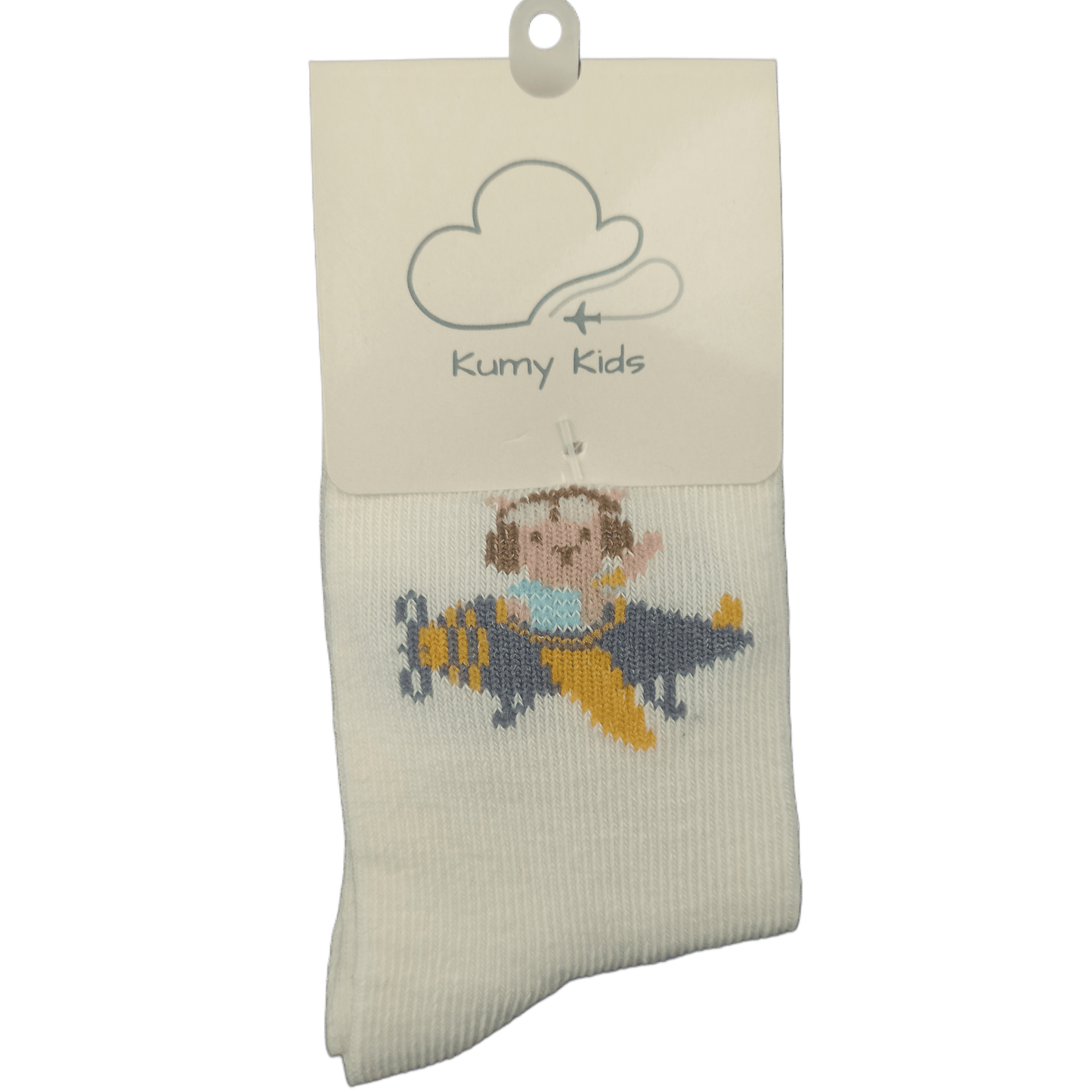 Calzini Cotone Neonato Design Aviazione - Morbidi Elastici Italiano 0-24M