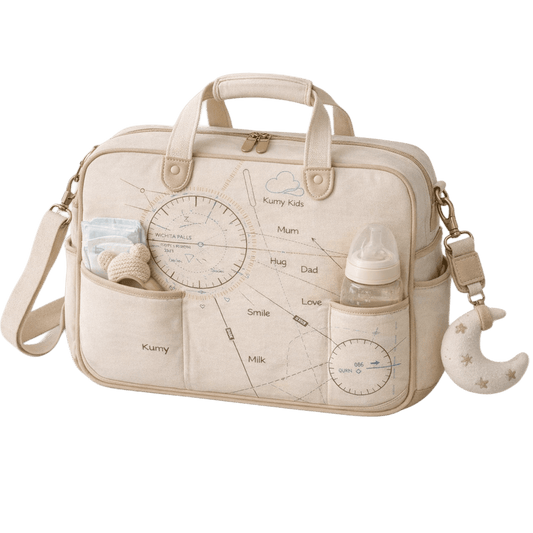 Borsa Fasciatoio Design Mappa Aviazione - Organizer Viaggio Cambio Neonato