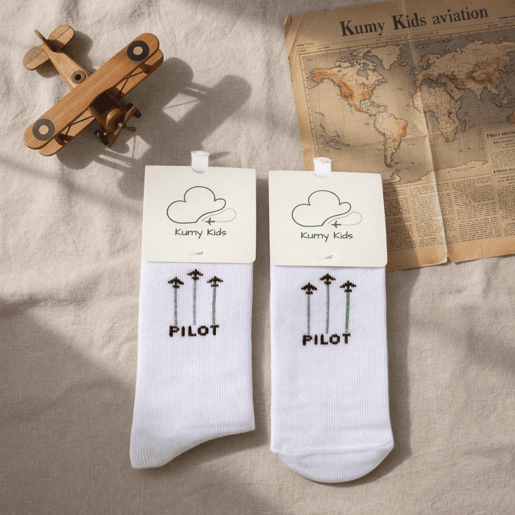 Calzini Cotone Neonato Design Aviazione - Morbidi Elastici Italiano 0-24M