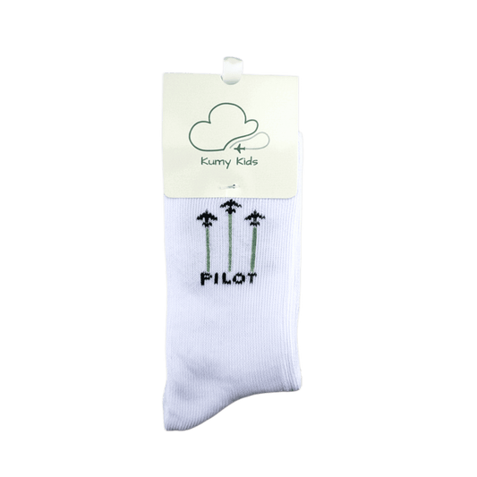 Calzini Cotone Neonato Pilota Aviazione Design - Morbidi Italiani 0-24M