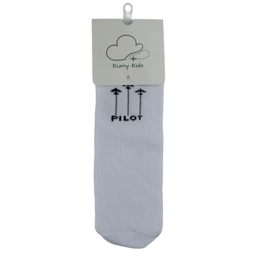 Calzini Cotone Neonato Pilota Aviazione Design - Morbidi Italiani 0-24M