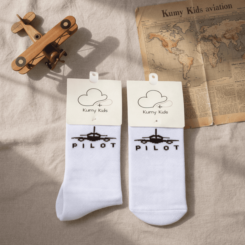 Calzini Cotone Neonato Design Aviazione - Morbidi Elastici Italiano 0-24M
