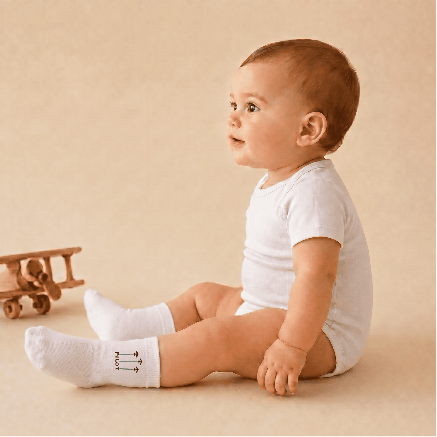 Calzini Cotone Neonato Design Aviazione - Morbidi Elastici Italiano 0-24M