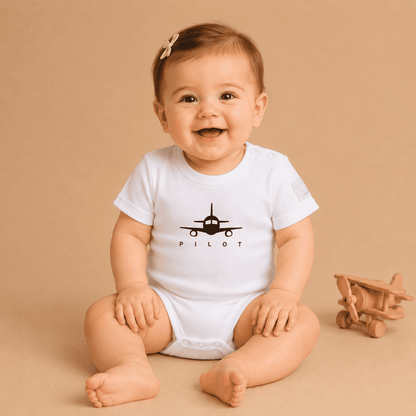 Body Neonato Manica Corta Aviazione - 100% Cotone Design Italiano 0-24M