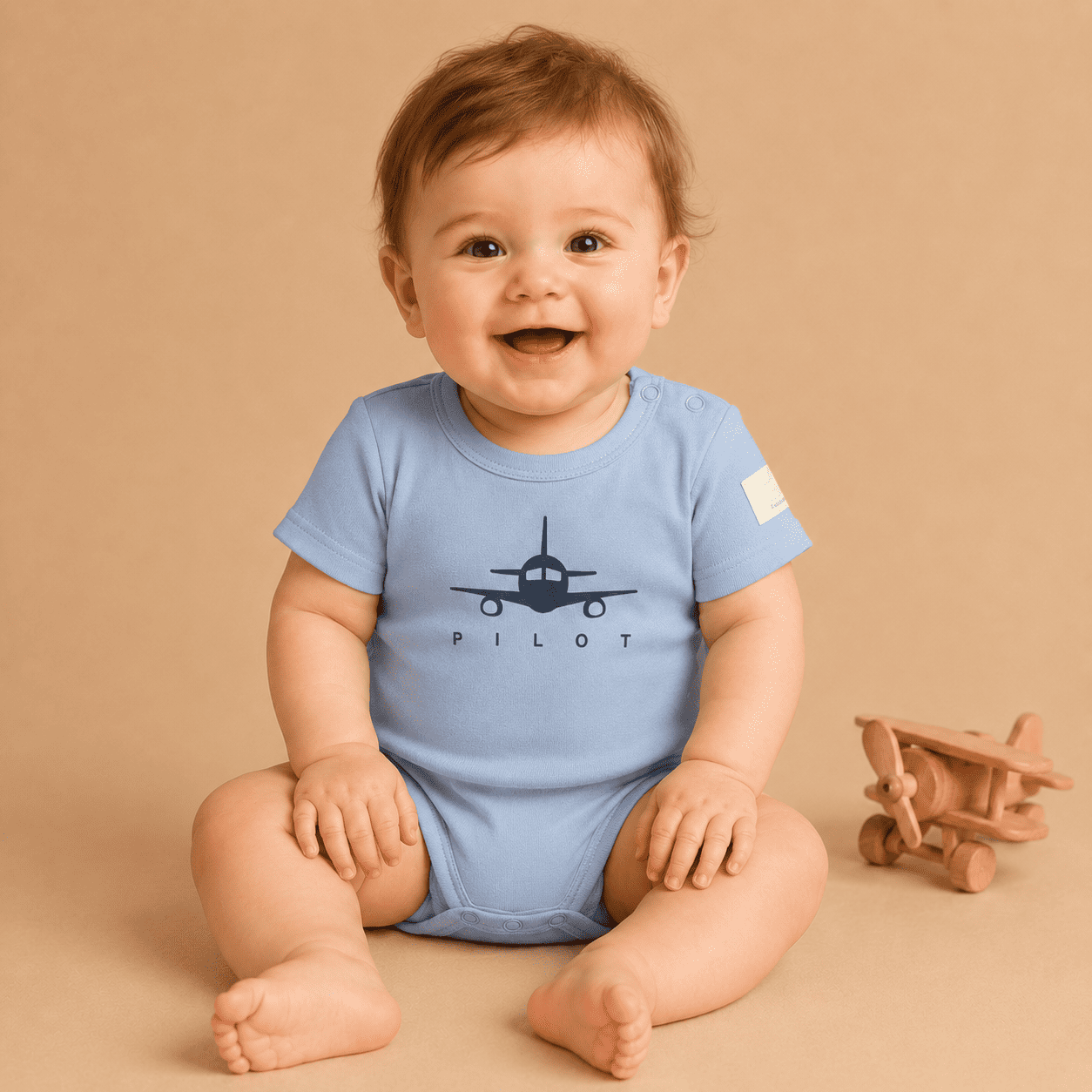 Body Neonato Manica Corta Aviazione - 100% Cotone Design Italiano 0-24M