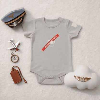 Body Neonato Manica Corta Cotone Aviazione - 100% Cotone Design Italiano Remove Before Sleep 0-24M